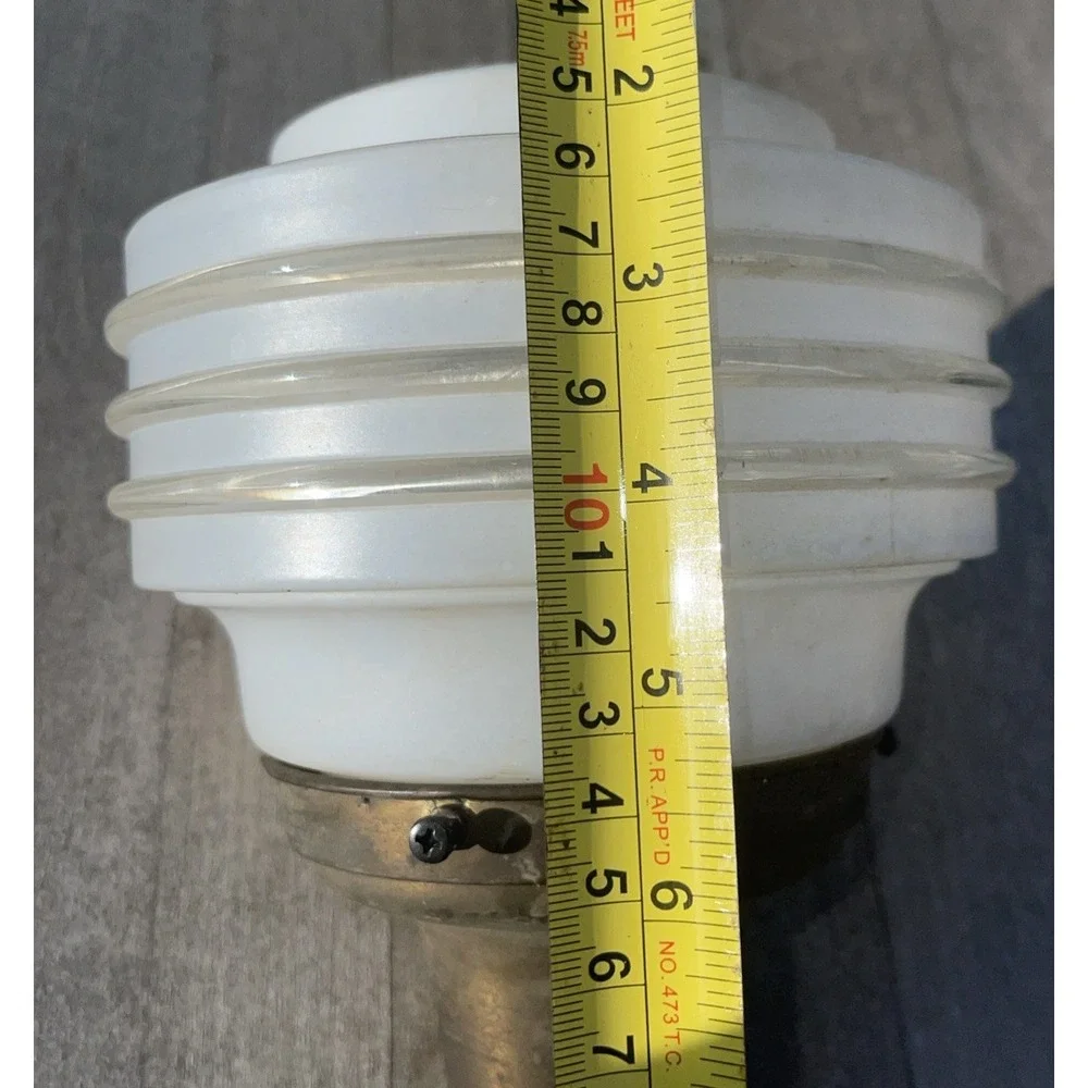 Vintage Art‎ Deco MCM Ribbed Tiered CEILING LIGHT GLOBE ATOMIC UFO SMALL
